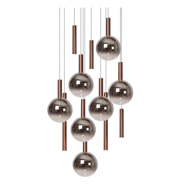 Lucide Premium JASMINE - Suspension - Ø 75 cm - LED Dim. - CCT - 12x4,5W 2200K/3300K - Cuivre - détail 1